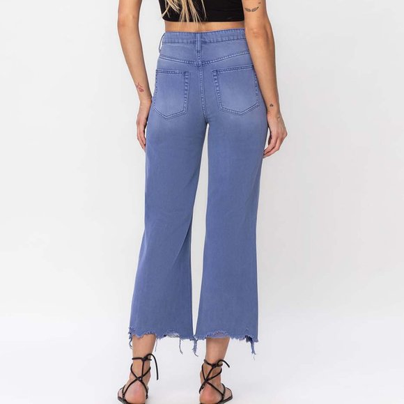 NWT Vervet by Flying Monkey 90s Vintage Crop Flare Jeans, Indigo - Picture 3 of 6